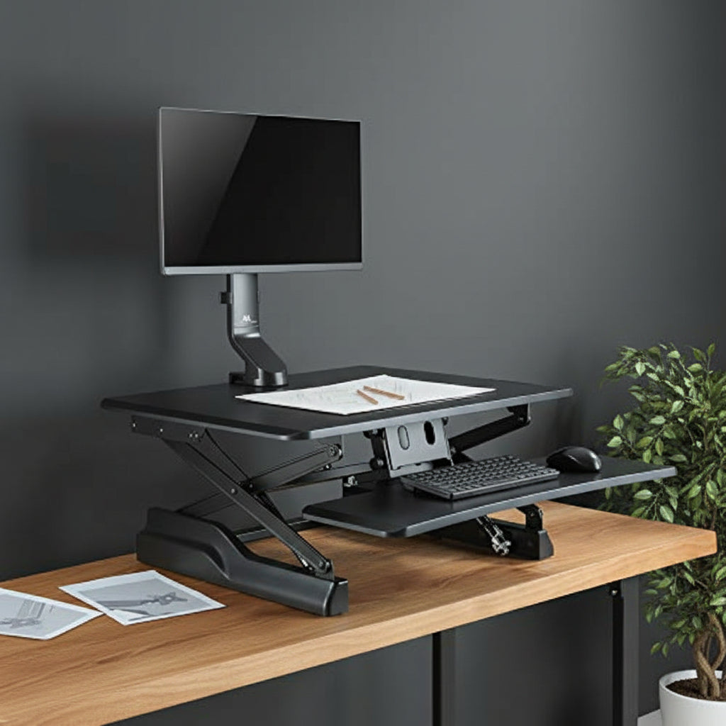 Maclean MC-853 For 1 Monitor Screen Mount Desk Mount With Computer Desk Bracket 17 to 32 "VESA 75x75 100x100 to 8kg (For 1 Screen)