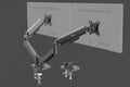 VIVO Dual Arm Monitor Desk Mount Height Adjustable, Tilt, Swivel, Counterbalance Pneumatic Stand, VESA Bracket Arm Fits Most Screens up to 32 inches, Classic, STAND-V002O
