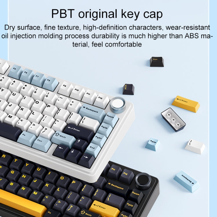 AULA F75 80 Keys Wired/2.4G/Bluetooth Three Model Customized RGB Mechanical Keyboard (Snow Spruce Green)