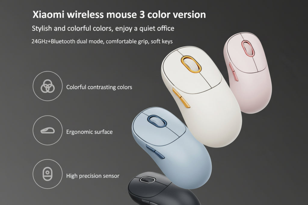 Original Xiaomi Dual-mode 1200DPI Ultra-thin Computer Mouse 3