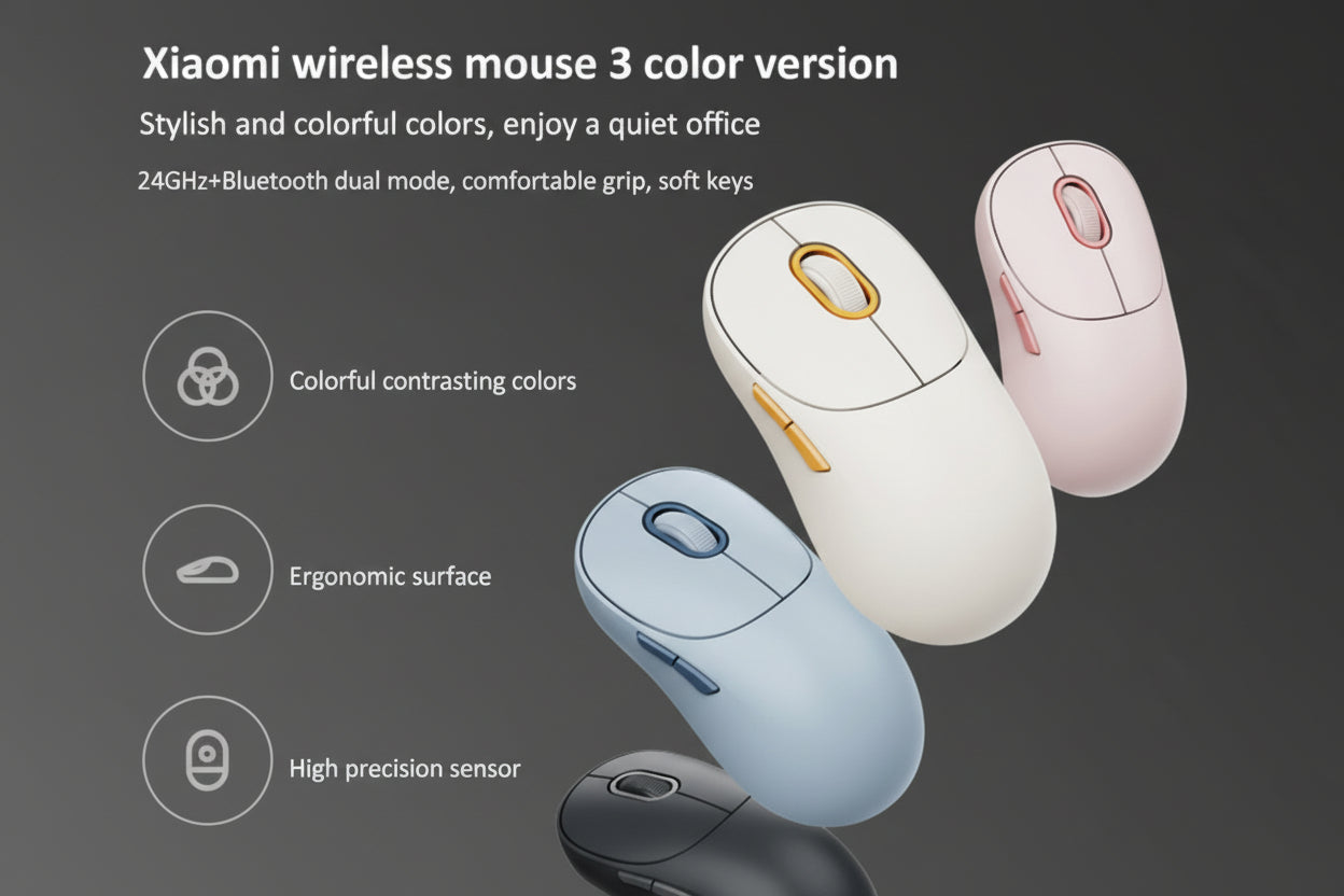 Original Xiaomi Dual-mode 1200DPI Ultra-thin Computer Mouse 3