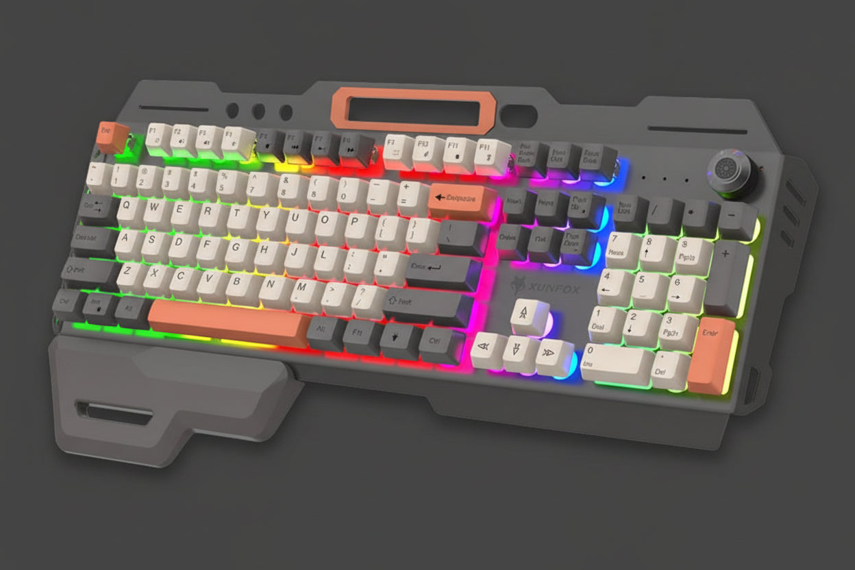 XUNSVFOX K90 Mechanical Feeling Metal Keyboard Gaming Computer Wired Keyboard (Shimmer)