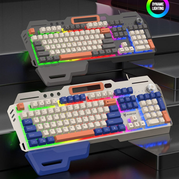 XUNSVFOX K90 Mechanical Feeling Metal Keyboard Gaming Computer Wired Keyboard (Shimmer)