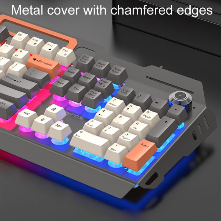XUNSVFOX K90 Mechanical Feeling Metal Keyboard Gaming Computer Wired Keyboard (Shimmer)