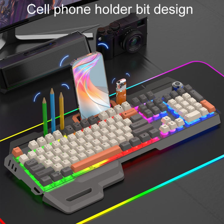 XUNSVFOX K90 Mechanical Feeling Metal Keyboard Gaming Computer Wired Keyboard (Shimmer)