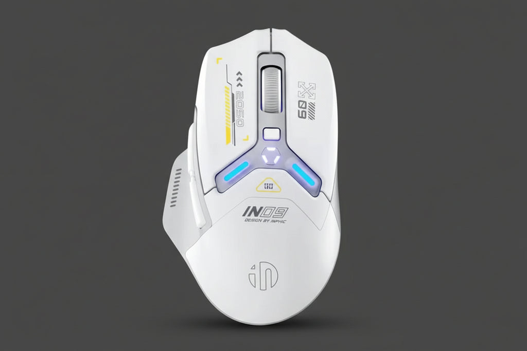 Inphic IN9 Tri-mode Wireless Bluetooth Gaming Office Computer Mouse (White)