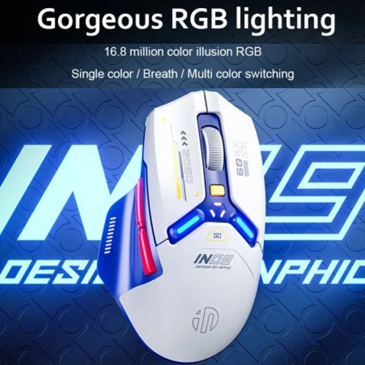 Inphic IN9 Tri-mode Wireless Bluetooth Gaming Office Computer Mouse (White)