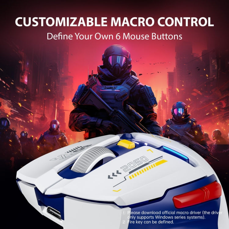 Inphic IN9 Tri-mode Wireless Bluetooth Gaming Office Computer Mouse (White)