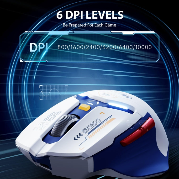 Inphic IN9 Tri-mode Wireless Bluetooth Gaming Office Computer Mouse (White)