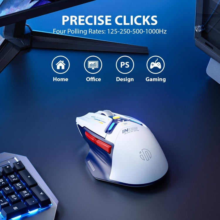 Inphic IN9 Tri-mode Wireless Bluetooth Gaming Office Computer Mouse (White)