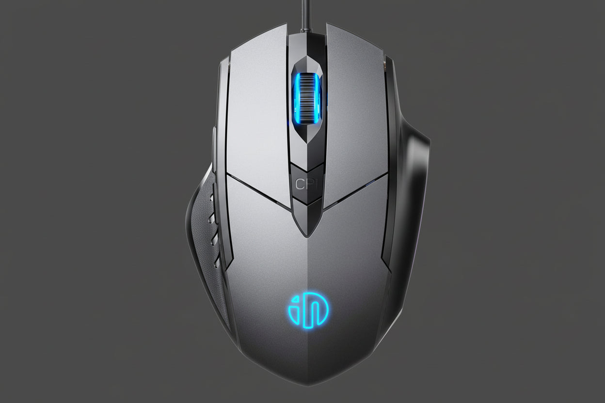 Inphic PW1H Wired Silent Illuminated Computer Gaming 6-Button Mouse